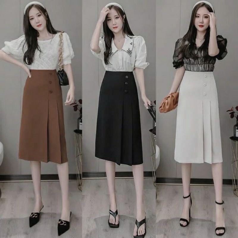 chân váy đẹp xếp ly 3 khuy | BigBuy360 - bigbuy360.vn