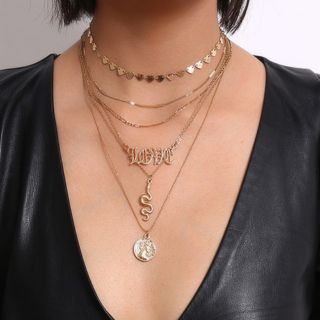 Set dây chuyền choker tim love