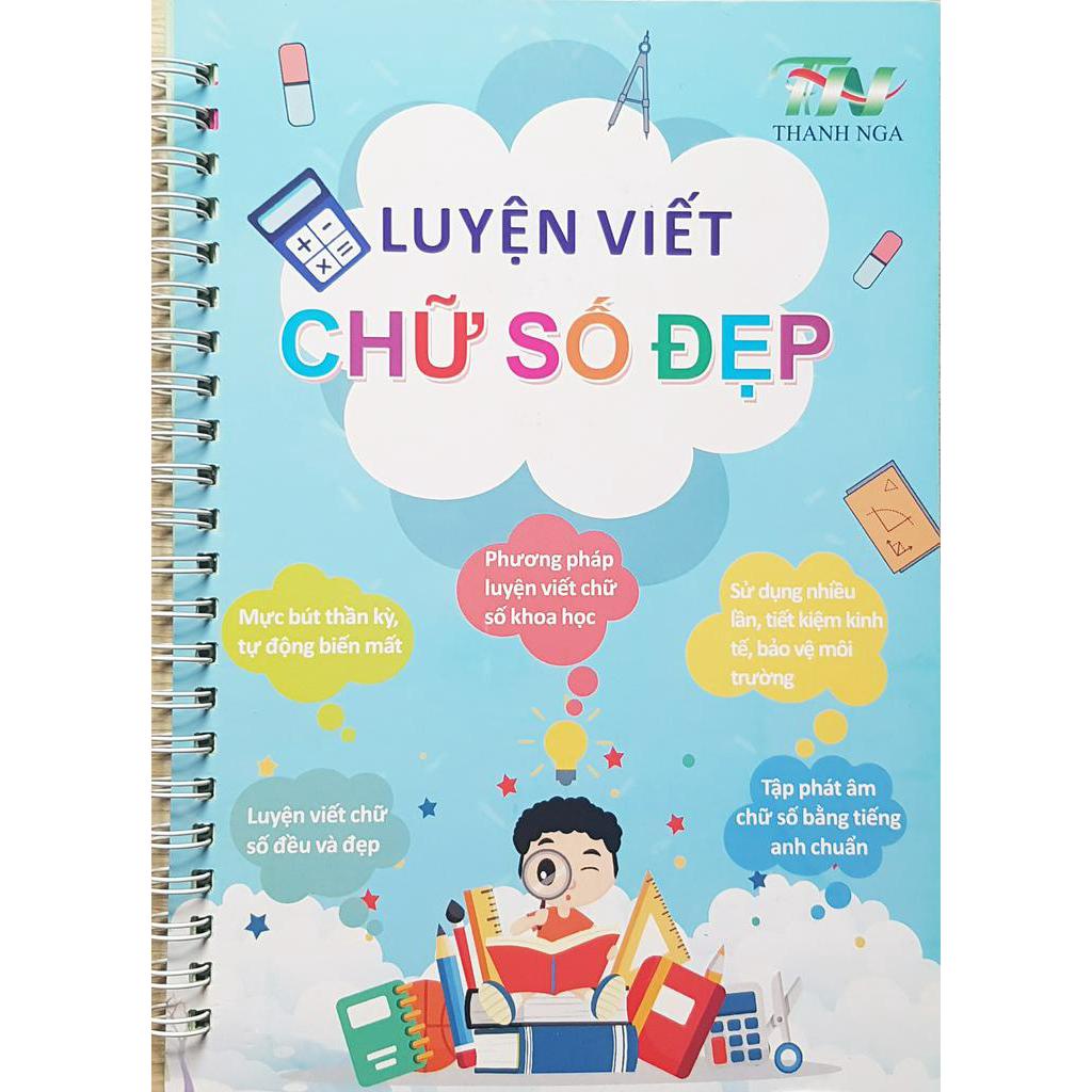 Vở Tập Viết Số và Chữ Tiếng Việt Tự Xóa Thần Kỳ - Gia sư mọi lúc mọi nơi