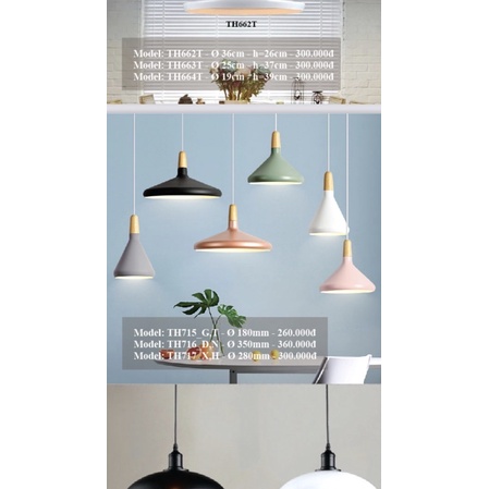 Đèn thả nhôm đui gỗ. Đèn thả bàn ăn