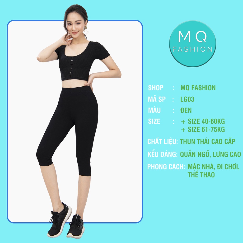 Quần legging ngố nữ lưng cao dày dặn cao cấp nâng mông tôn dáng mặc nhà tập gym MQ Fashion LG03 | BigBuy360 - bigbuy360.vn