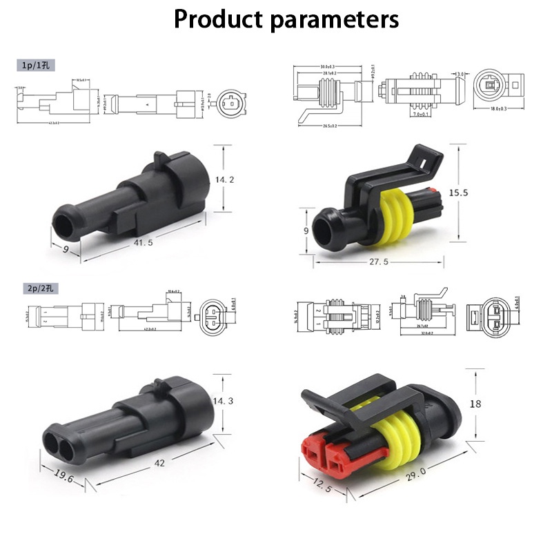 Bộ 5 Đầu Nối Dây Điện 1 / 2 / 3 / 4 / 5 / 6-pin Chống Thấm Nước