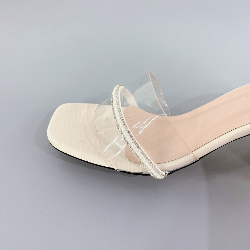 Dép cao gót nữ GÓT XINH GX323 quai mika trong đế cao 5cm