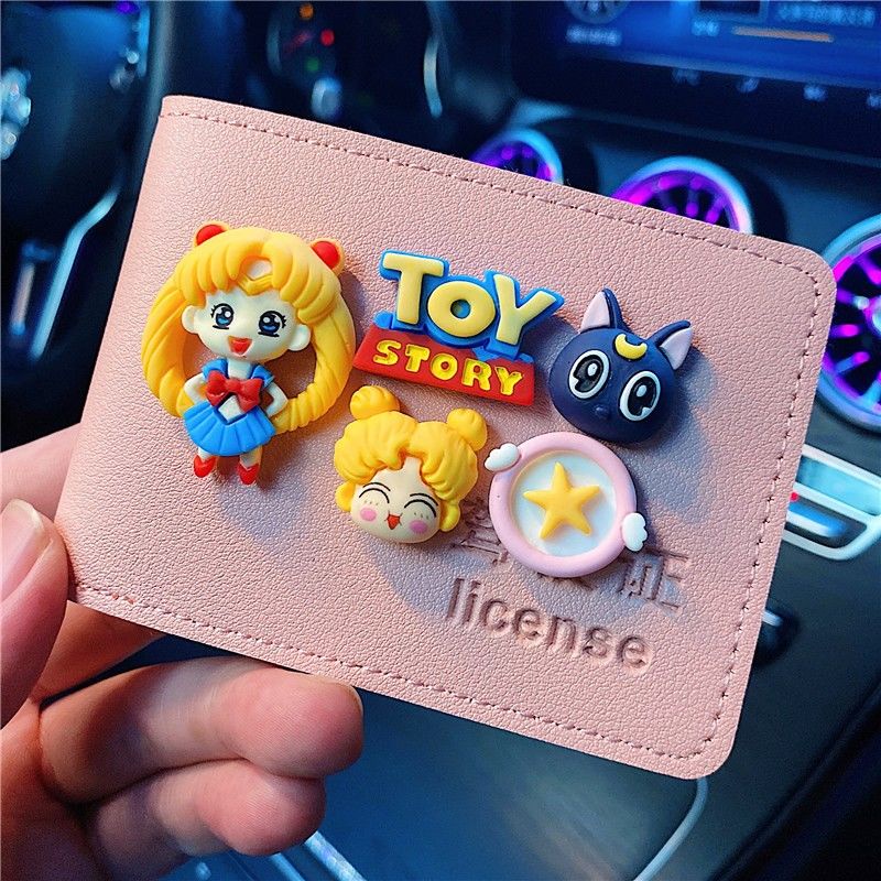 Ví Đựng Bằng Lái Xe Hai Trong Một Có 6 Ngăn Đựng Bằng Lái Xe Họa Tiết Hoạt Hình Dễ Thương Dành Cho Bạn Nữ
