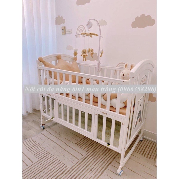Bộ quây xoắn + Vương miện + ga bọc đệm màu nâu bé-trắng siêu hot