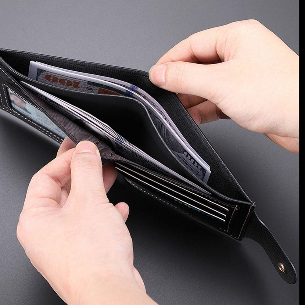 Ví Da PU Đựng Tiền Xu Và Thẻ Thiết Kế Đơn Giản Cho Nam