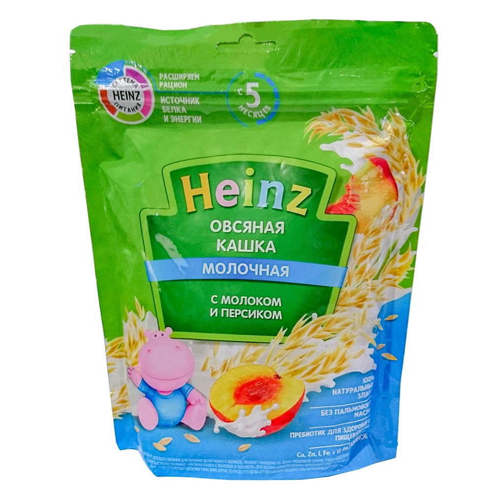 Bột Ăn Dặm Heinz Nga 5+ Vị Đào Yến Mạch Sữa Gói 250g