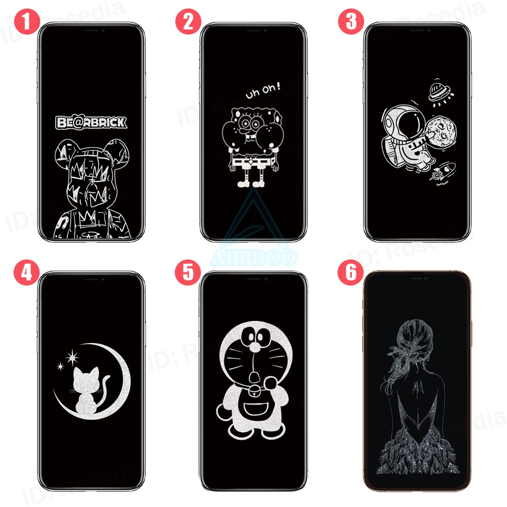 Miếng dán bảo vệ màn hình chống nhìn trộm họa tiết dễ thươngKính cường lực cho iPhone12 11 13ProMax XsMax XR