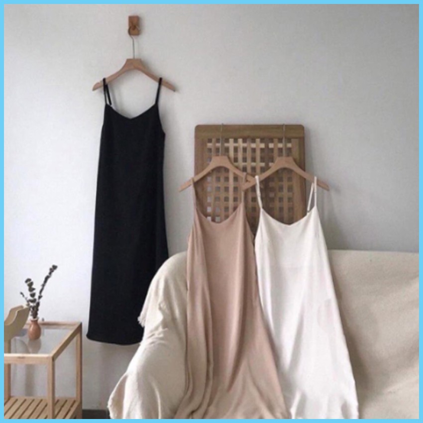 Váy 2 dây chất đũi ♥️ Váy hai dây ulzzang siêu xinh ♥️ Váy 2 dây basic - NhimShop HD01 | BigBuy360 - bigbuy360.vn