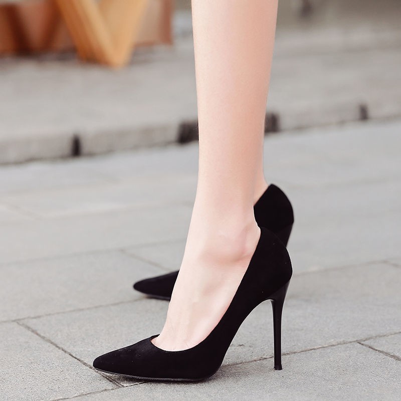 Giày cao gót màu đen 7-10cm thời trang nữ tính