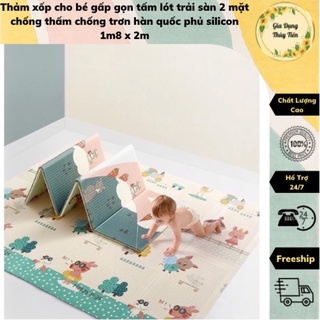 Thảm xốp giá sỉ cho bé gấp gọn tấm lót trải sàn 2 mặt chống thấm chống trơn hàn quốc1m8 x 2m
