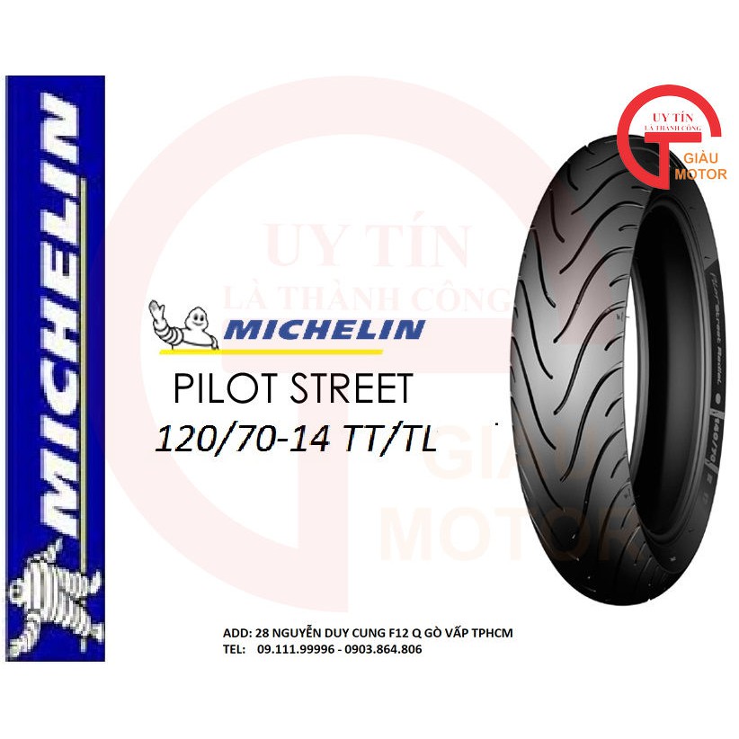VỎ XE MÁY MICHELIN SIZE 120.70-14 PILOT STREET MC