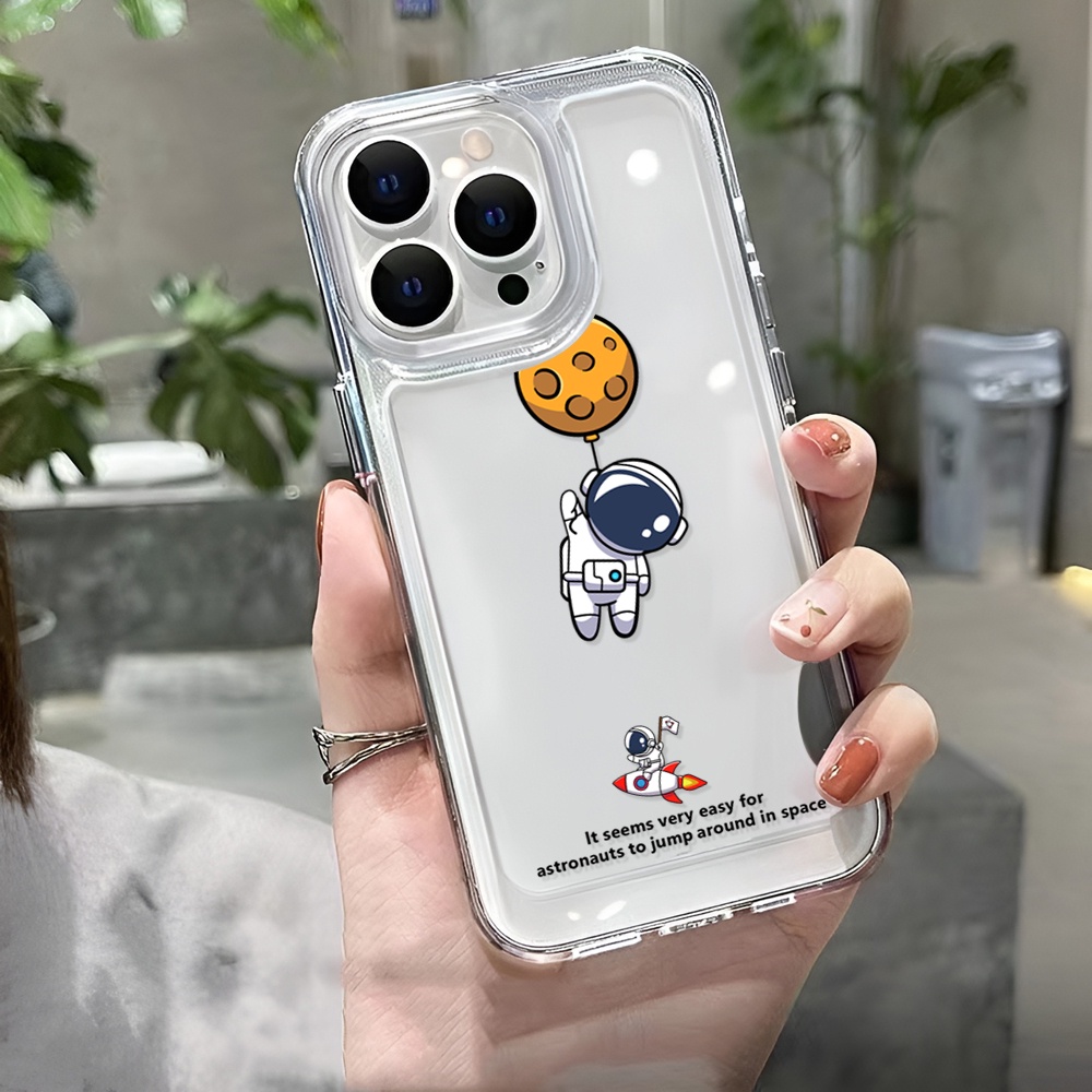 Ốp Điện Thoại Trong Suốt Hình Phi Hành Gia Cho iphone 14ProMax 14Plus 13 11 12 7Plus X XR XS Max