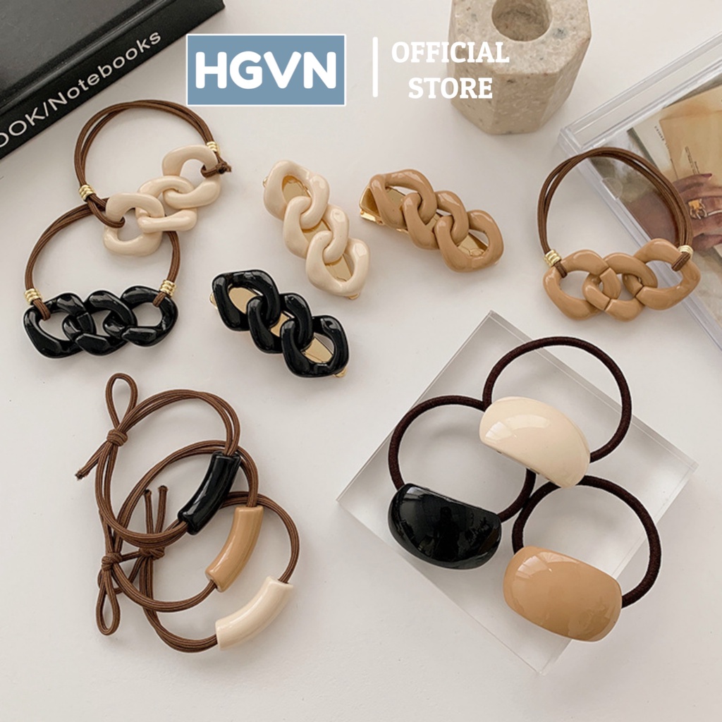 SET 3 Scrunchie Dây Buộc Tóc Đuôi Ngựa HGVN Dây Buộc Tóc Thời Trang Thun Cột Tóc Tóc Dây Tóc Phụ Kiện