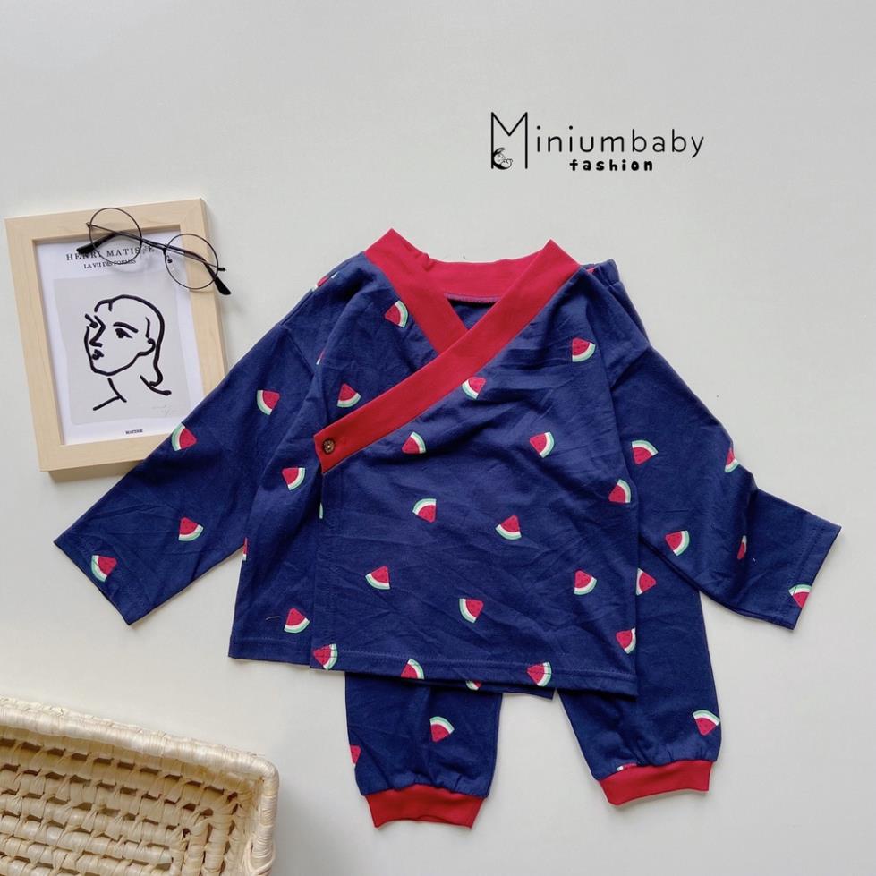 Bộ quần áo dài tay mặc ngủ yukata cho bé gái, bé trai MiniumBaby - SB1066