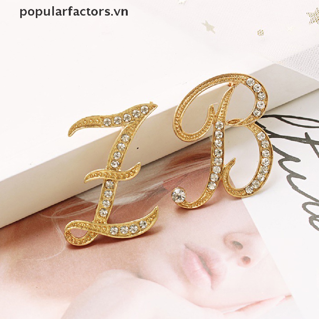 Ghim Cài Áo Hình 26 Chữ Cái Đính Đá Thời Trang