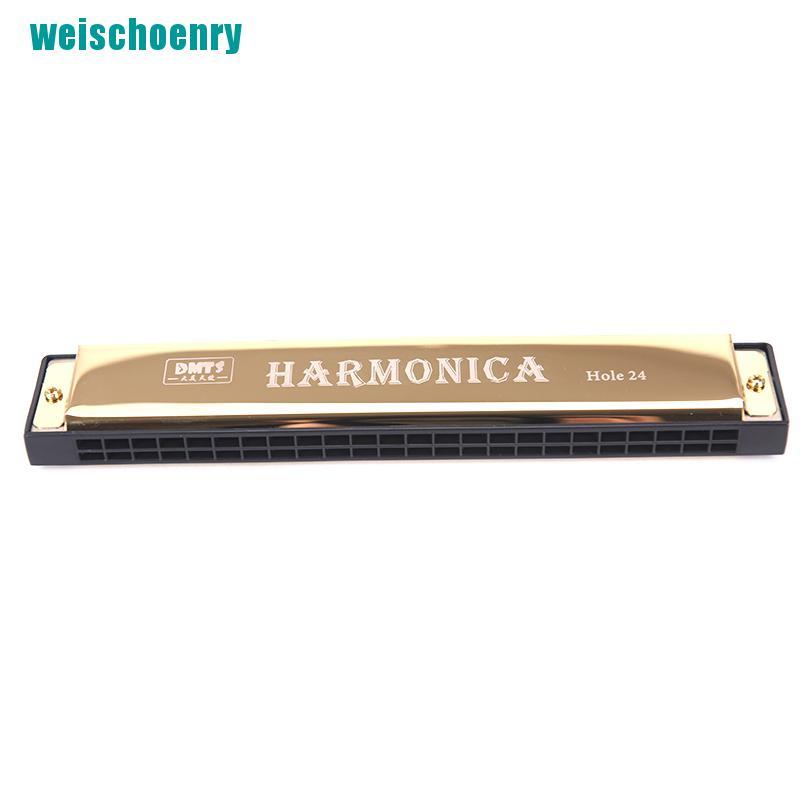 Kèn Harmonica Tremolo 24 Lỗ Màu Xanh Dương