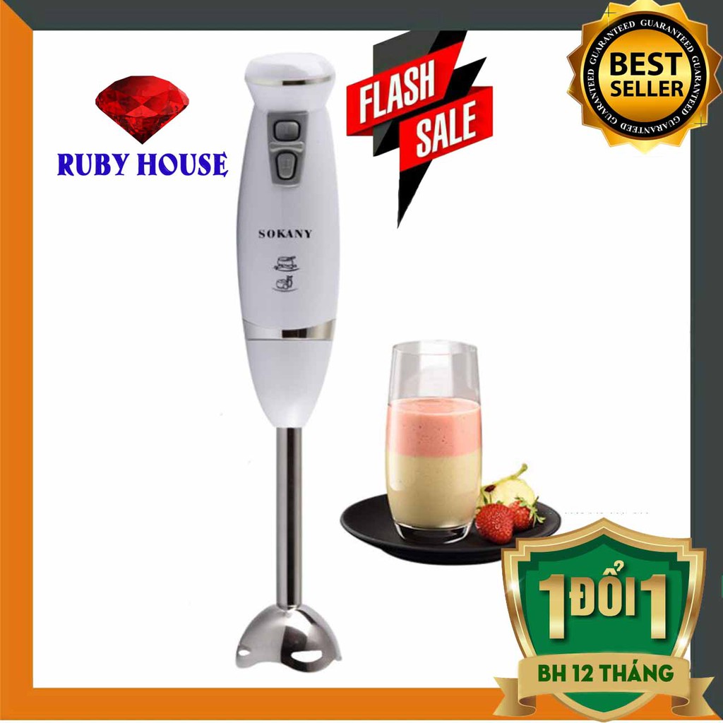 [BH 1 đổi 1]Máy xay đa năng Sokany HB250A CHÍNH HÃNG loại bé, Máy xay cầm tay cao cấp 2020-Ruby House