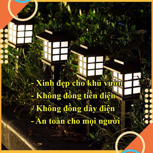 ☘☘ Đèn trang trí sân vườn hình trụ dùng năng lượng mặt trời ☘☘