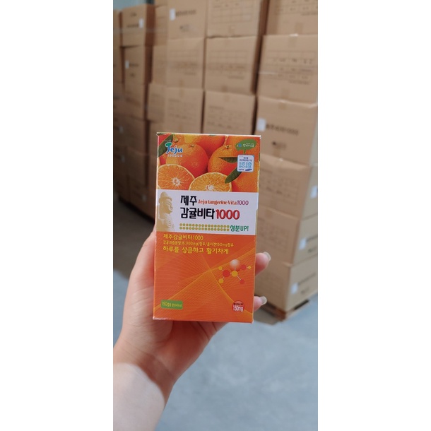 Viên Ngậm Vitamin C Jeju Tangerine Vita 1000 Hàn Quốc Hộp 150g
