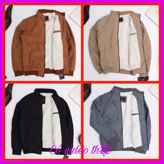 [{ Free Ship }] Áo Khoác Nam Da Lộn Cao Cấp 2020. Áo khoác dày, áo khoác bomber nam, áo khoác da lộn