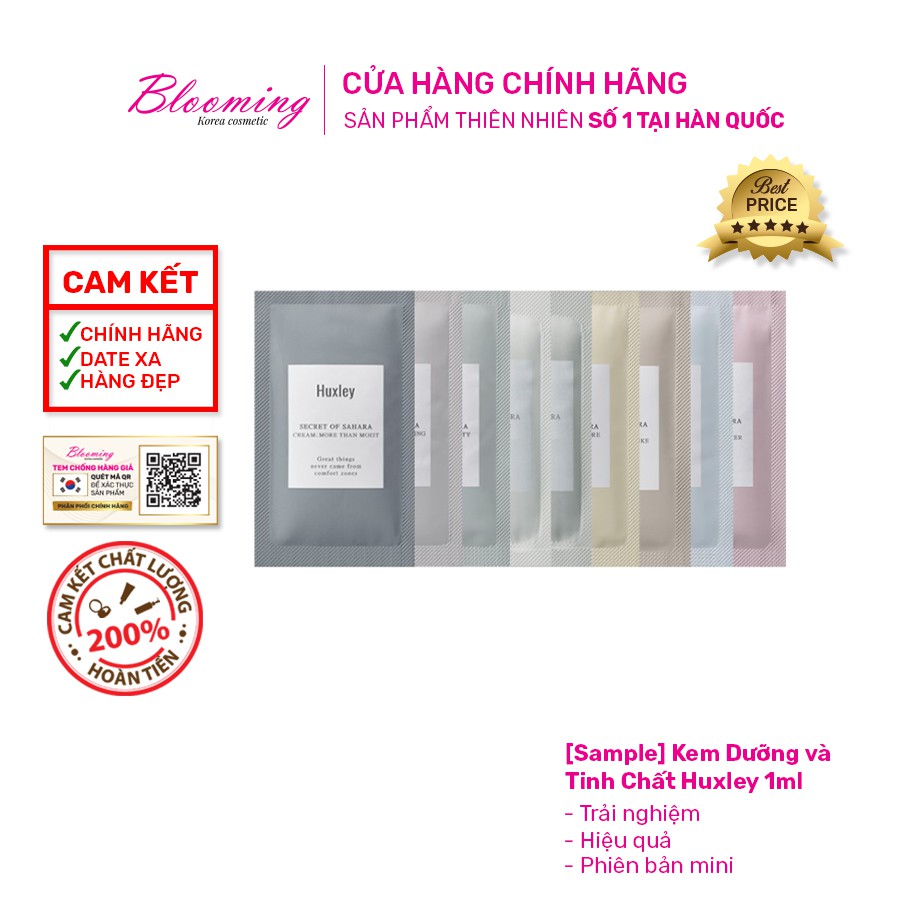 Sample 10 Miếng Kem Dưỡng và Tinh Chất Huxley (1ml/ miếng)