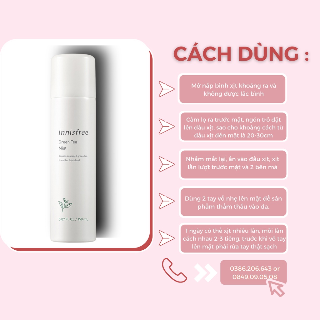 Xịt Khoáng Cấp Ẩm Innisfree Trà Xanh 50ml, 150ml XK1166 | BigBuy360 - bigbuy360.vn