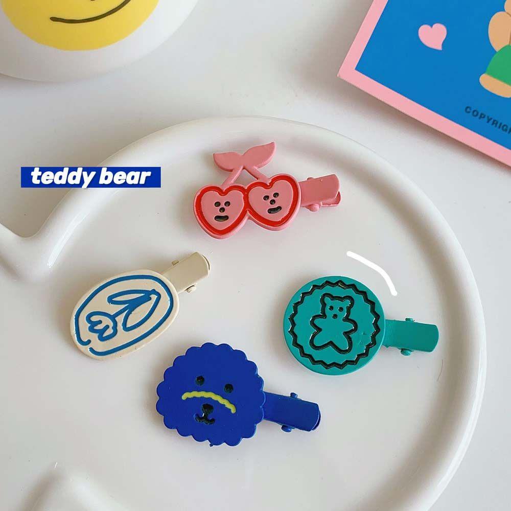 NICKOLAS Kẹp Tóc Kim Loại Họa Tiết Hoạt Hình Phong Cách Hàn Quốc