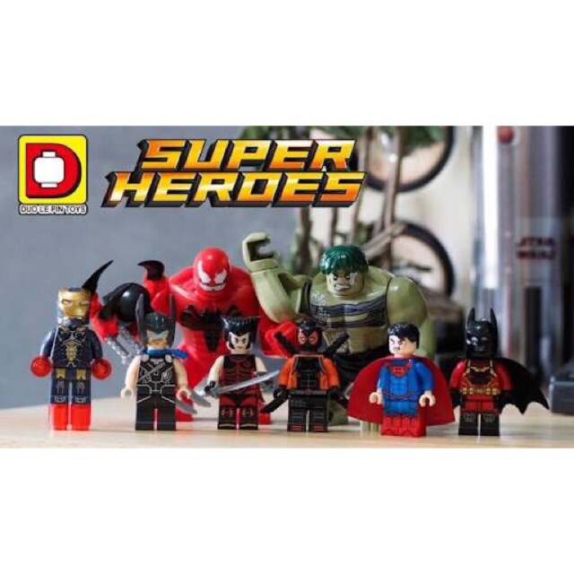 ✨ Lắp ráp DLP9064 8 minifigure nhân vật Siêu anh hùng Avengers ✨ Hulk Iron Man Thor Deadpool Superman Venom