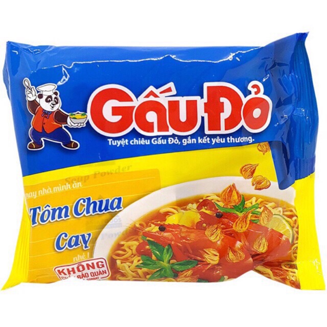 Mì gấu đỏ tôm chua cay