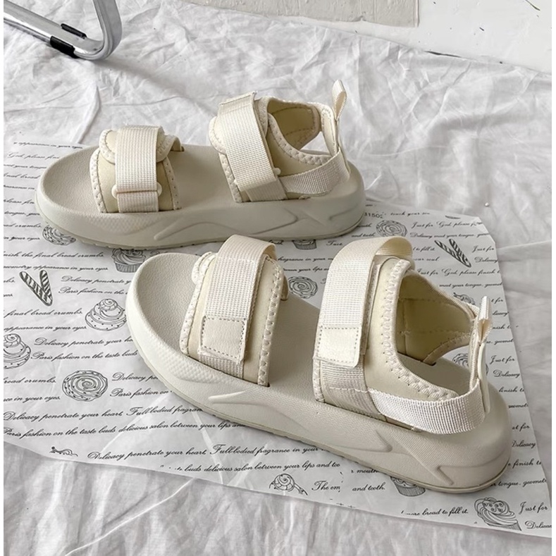 Dép Quai Hậu - Sandal Ulzzang 2 Quai Bảng To Chuẩn Dáng Đế Cao Su Tháo Rời Unisex Nữ Đi Học