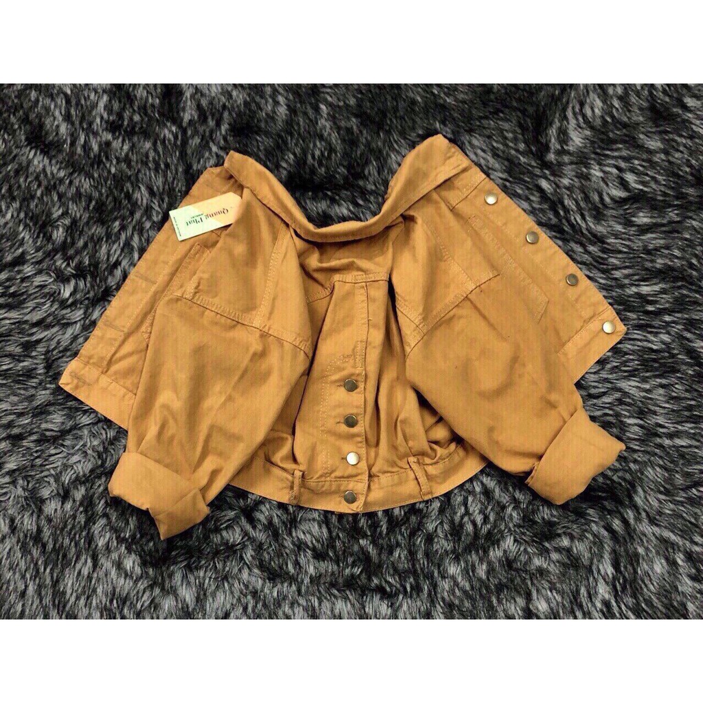 Áo khoác jean kaki nữ giữ dáng phối nút sau cực chất - Hot trend | BigBuy360 - bigbuy360.vn