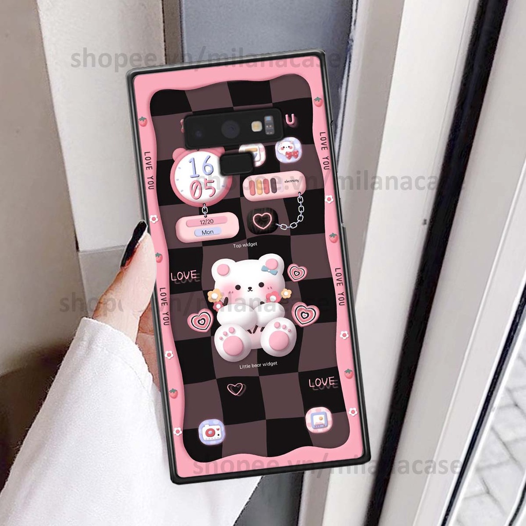Ốp Samsung Note 9 hình đồng hồ icon gấu mèo cute cực dễ thương ngộ nghĩnh