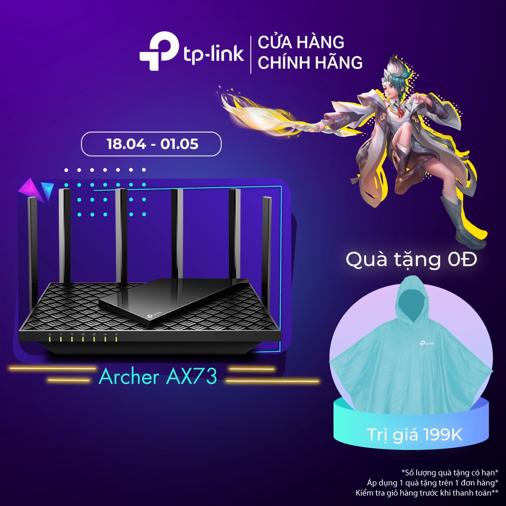 Bộ Phát Wifi TP-Link Archer AX73 Wifi 6 Gigabit Băng Tần Kép AX5400