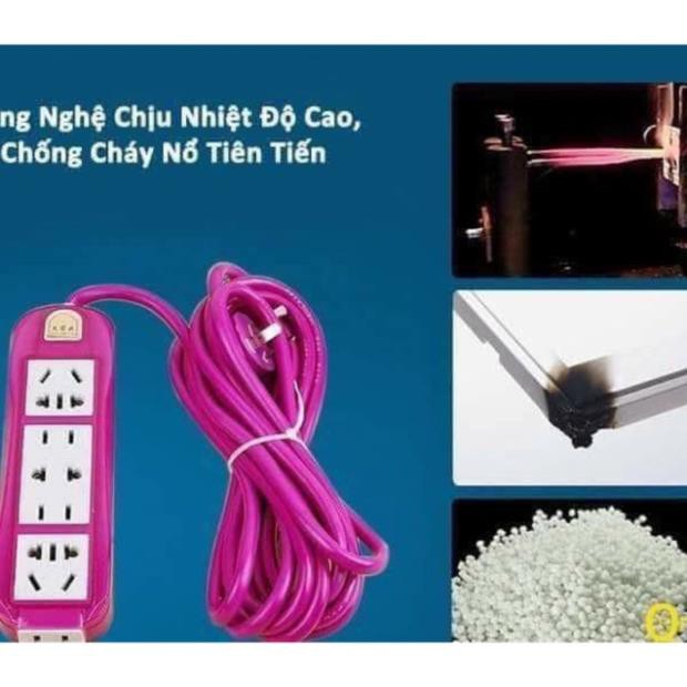 Ổ cắm điện tím đa năng chống giật 12 ổ - chống giật