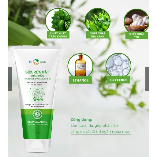 Sữa Rửa Mặt Dành Cho Da Dầu BIO COSMETICS Làm Sạch Và Sáng Da, Ngăn Ngừa Mụn 100g.