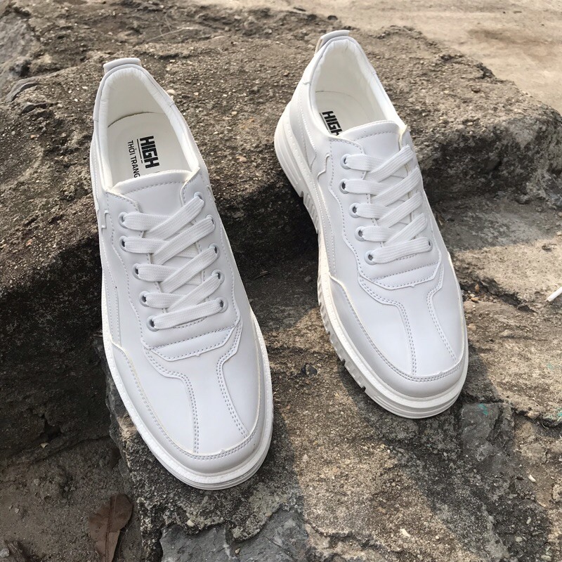 Giày Da Thể Thao Nam Màu Trắng Cao Cấp -  GD81
