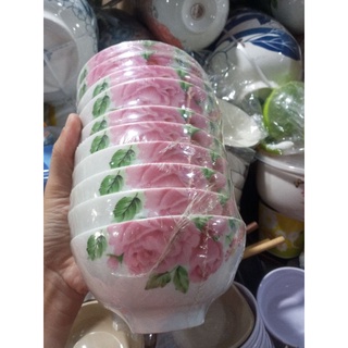 bát cơm, chén cơm Ck ( set 10 chén) hoa văn