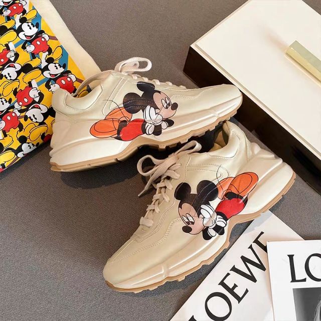 Giày thể thao nữ ulzzang hình Chuột mickey đế bằng/độn đế cao 5cm mới hot hit trẻ trung năng động màu trắng[VIDEO THẬT] | WebRaoVat - webraovat.net.vn