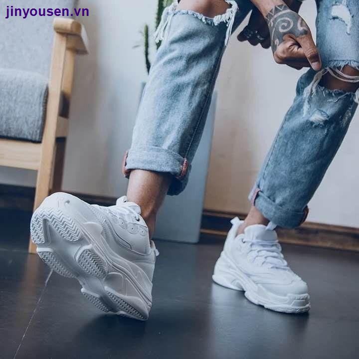 Giày thể thao đế dày tăng chiều cao phong cách Harajuku Hàn Quốc năng động cho nam