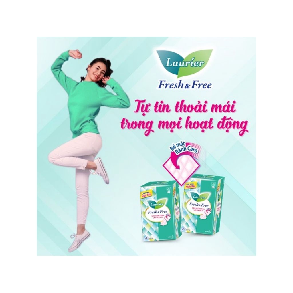 Băng vệ sinh Laurier Fresh and Free siêu thấm siêu mỏng 20 miếng