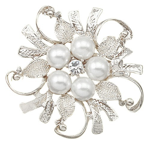 Ghim cài áo đính ngọc nhân tạo thiết kế hình bông hoa độc đáo cho nữ