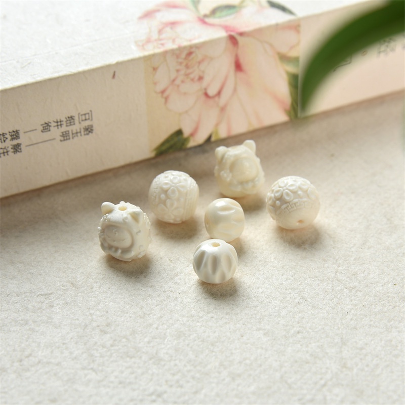 Ice Yingge Chuỗi Hạt Đá Mammoth Tự Nhiên Hình Cáo Chín Lá Hoa Cáo Chín Lá Phụ Kiện Tự Làm