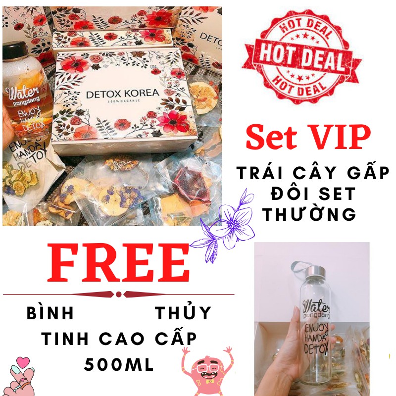 Set Detox liệu trình 20 gói VIP - TẶNG Kèm Bình Thủy Tinh 500ml Cao cấp + Túi vải + Hộp