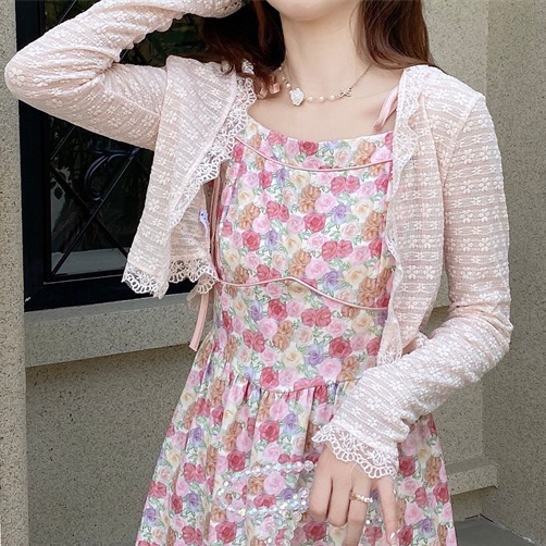 Áo Khoác Cardigan Ren Mỏng Tay Dài Cổ Chữ V Thời Trang Mùa Hè Dành Cho Nữ
