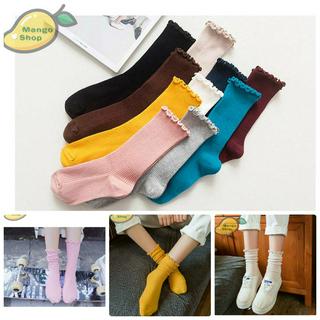 Tất len gân cao cổ xoăn ( Tất cổ bèo cao cổ )