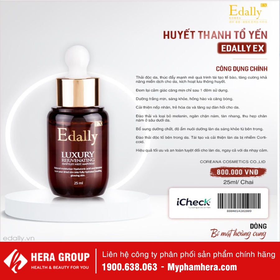 ✅ [Hàng Công Ty] - Huyết Thanh Tổ Yến Edally Chính Hãng - Huyết Thanh Tổ Yến Cải Thiện Nếp Nhăn Edally | BigBuy360 - bigbuy360.vn