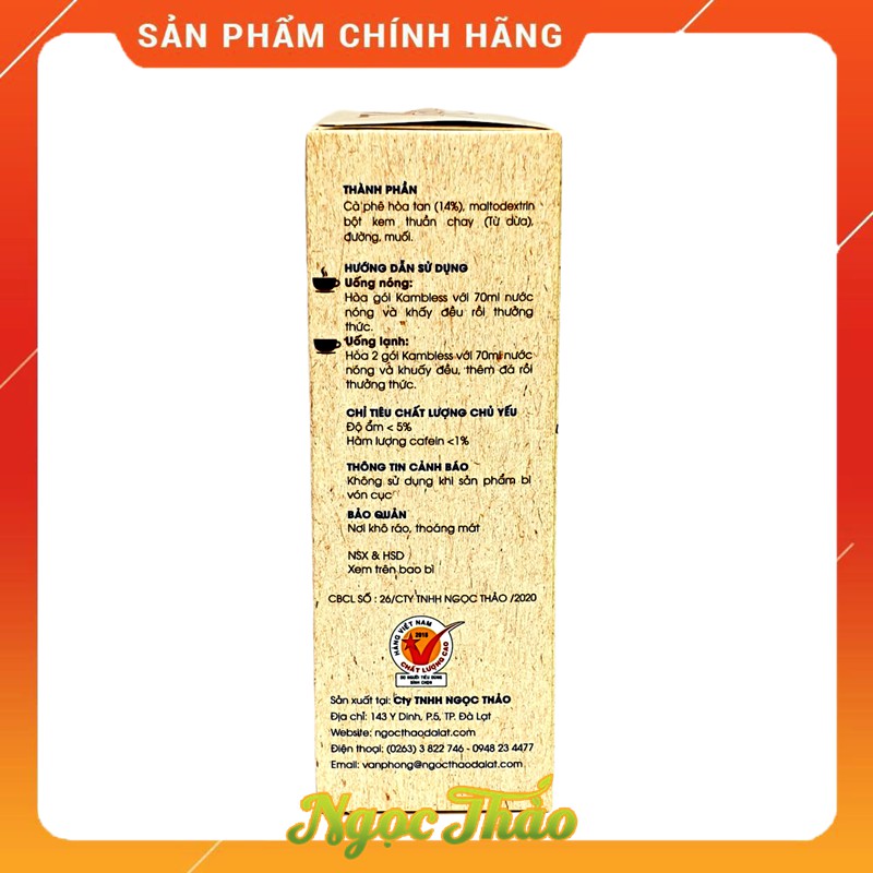 Hộp cafe hòa tan (Vegan) Kambless Ngọc Thảo | 10 túi | BigBuy360 - bigbuy360.vn