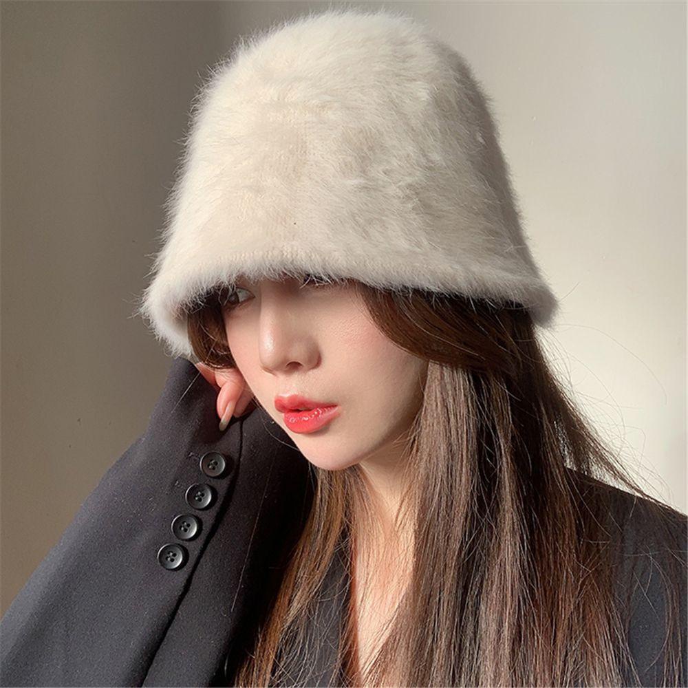 Mũ Lông Mềm Màu Trơn Ấm Áp Thời Trang Cho Nữ OSIER1 OSIER1