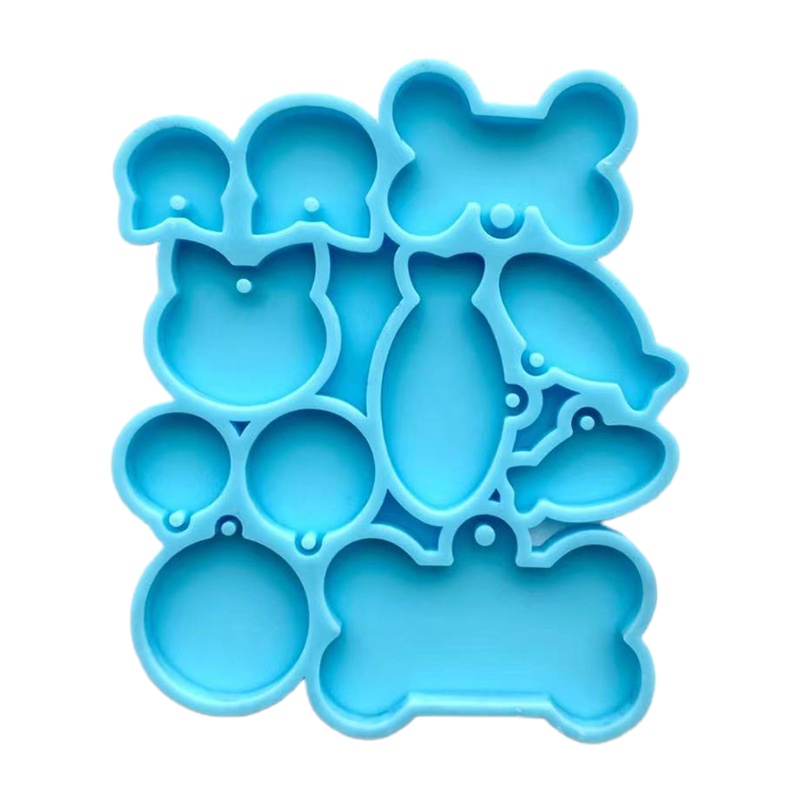 Khuôn silicone làm móc khóa hình xương chó mèo DIY